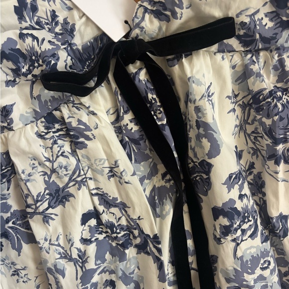 OPT Blue and White Toile Mini Bow Dress Size S NWT - Picture 4 of 7